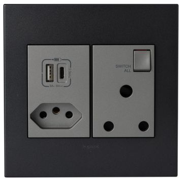 Mono Socket New USB A+C 4x4 ARTEOR Metallic Graphite
