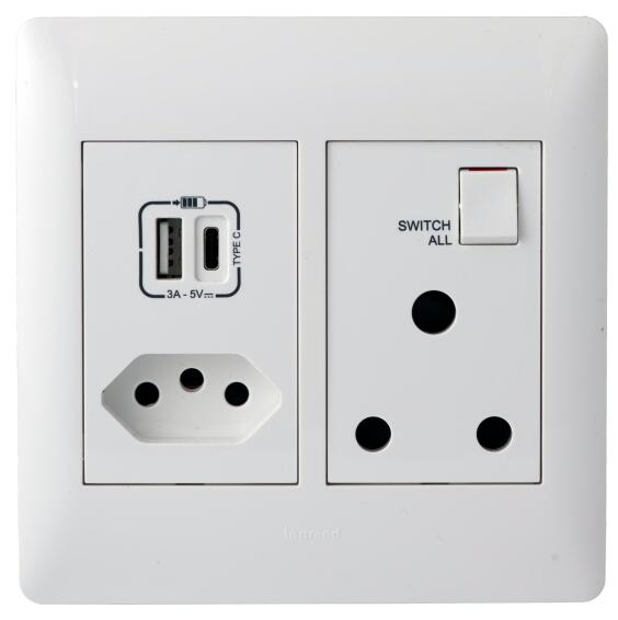 Mono Socket New USB A+C 4x4 YSALIS White