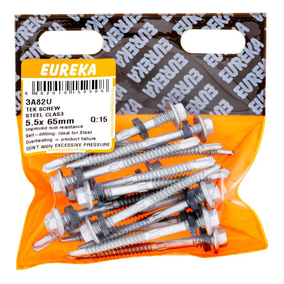 EUREKA TEK SCREW STL CLAS4 5.5X65MM Q15