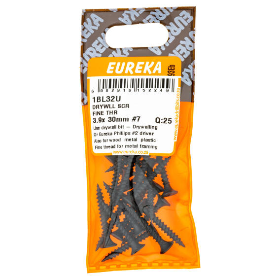 EUREKA DRYWLL SCR FINE THR 3.9X30MM Q25