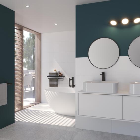 W/tile arctic glace white glossy 30x90
