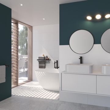 W/tile arctic glace white glossy 30x90