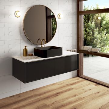 Wall tile arctic moon white glossy l90cm x w30cm (1.08m2/box)