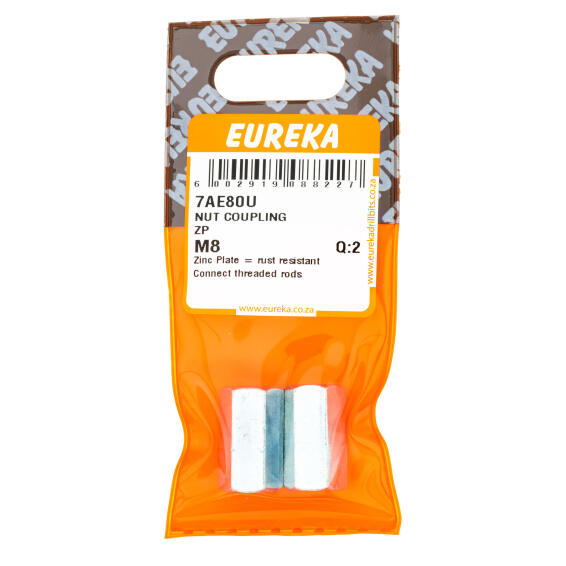 NUT COUPLING EUREKA ZINK PLATED M8 Q2