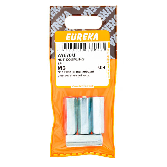 Nut coupling eureka zink plated m6 q4