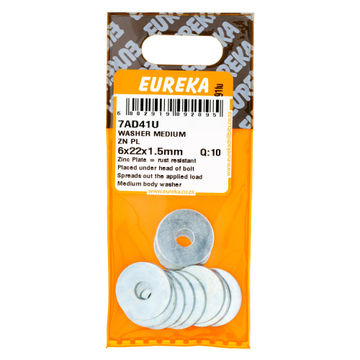 EUREKA WASHER MEDIUM ZP 6X22X1.5MM Q10