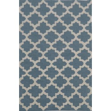 RUG H/WOVEN WOOL AQUA MOROK 120X170 CM