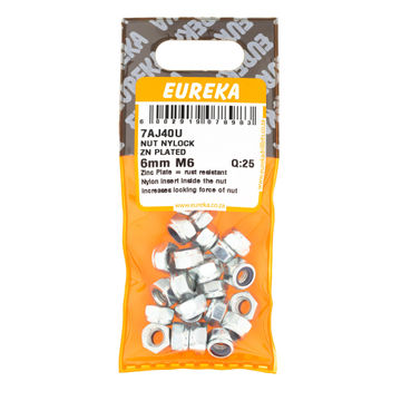 NYLOCK NUT ZINK PLATED EUREKA 6MM M6 Q25