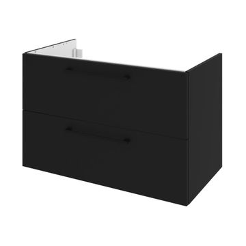 Sensea Remix Wall Hung Bathroom Cabinet Matt Black W90cmxD46cmxH58cm