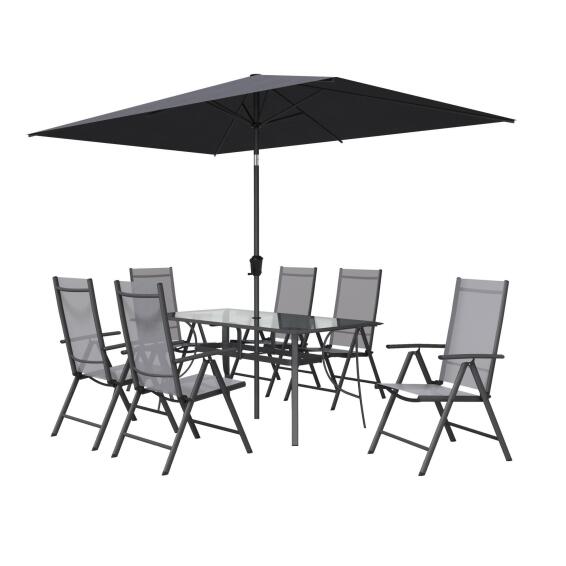 Naterial Ovion Patio Table Set Dark Grey