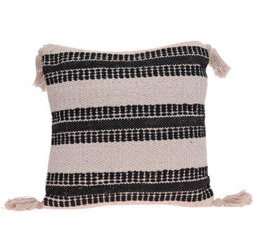 CUSHION 45X45CM BLACK STRIPE