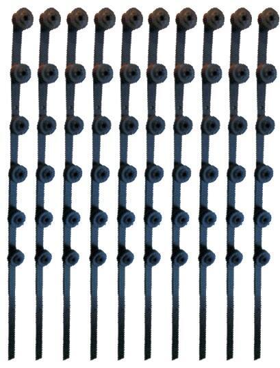 BRACKET FLAT BAR 6 LINE STRAIGHT - BLACK - PACK OF 10