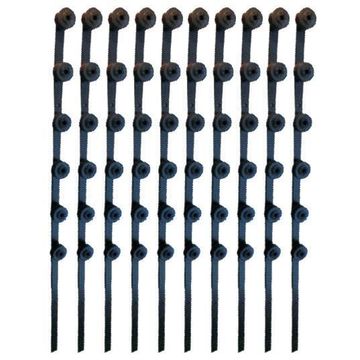 BRACKET FLAT BAR 6 LINE STRAIGHT - BLACK - PACK OF 10