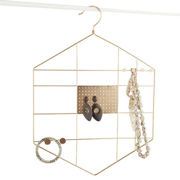 Metal jewellery hanger gold