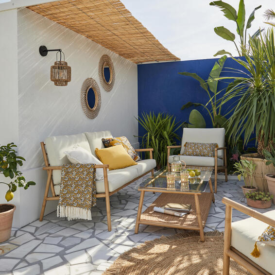 Bamboo patio furniture set hotsell