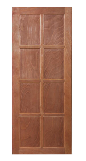 EXT DOOR FLAT 8 PANEL MIXED TIMBER