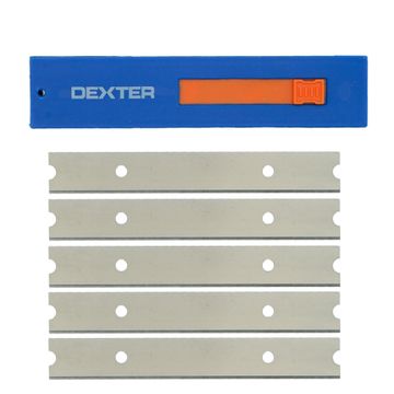 Dexter 5pc 100mm sk5 blades for scraper