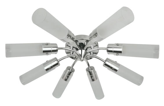 ceiling light E14 8x40w metal glass chrome