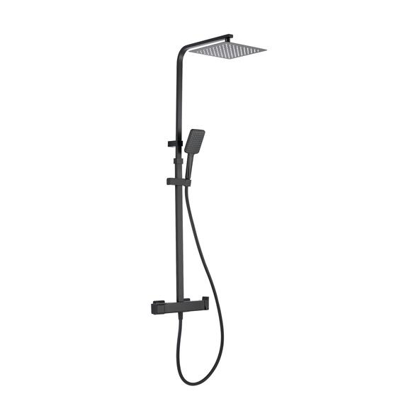 Sensea Studio Full System Shower With Mixer Black W30cmxD53cmxH115cm