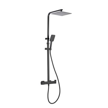 Sensea Studio Full System Shower With Mixer Black W30cmxD53cmxH115cm