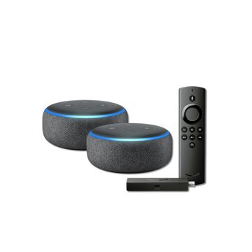 Amazon Bundle 1 Fire Stick & 2 Echo Dot 3rd Gen Charcoal