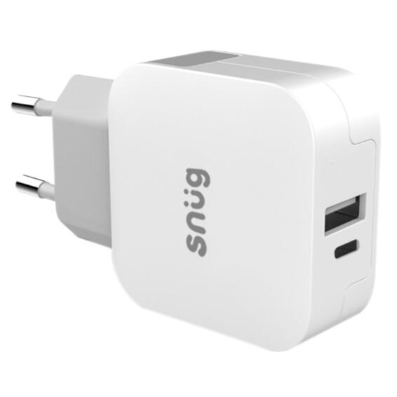 Snug 2 Port PD USB Home Charger With Type-C Cable 30W