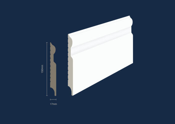 Polymer Skirting ERP10W White T15mm x W150mm x L2700mm