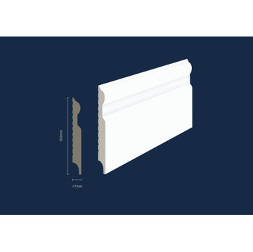 Polymer Skirting ERP10W White T15mm x W150mm x L2700mm