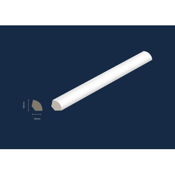 Polymer Quarter Round White T16mm x W16mm x L2700mm