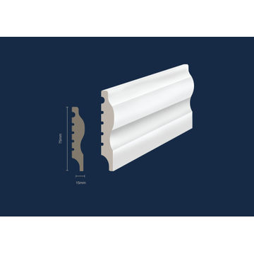 Polymer Skirting 3024W S White T15mm x W75mm x L2700mm