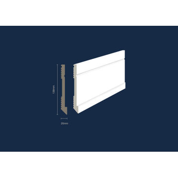 Skirting Polymer White (T)20x(W)138x(L)2700mm
