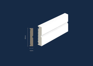 Architrave Polymer Shawdowline White (T)12x(W)60x(L)2450mm-Pack of 2