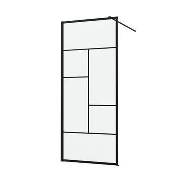 Sensea Studio Walk in Shower Screen With A Black Profile W90cmxH200cm