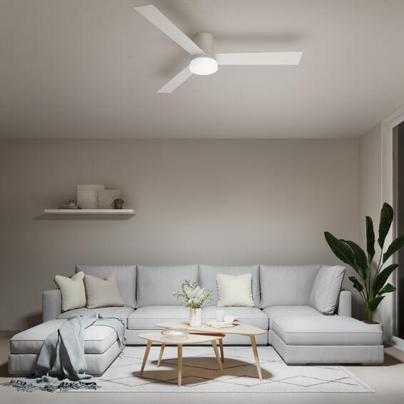 Inspire ceiling fan led 2200lm metal white wood