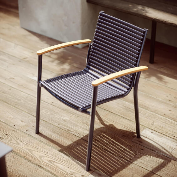 Naterial Dora Aluminium Patio Armchair Dark Grey D62cmxW60cmxH94cm