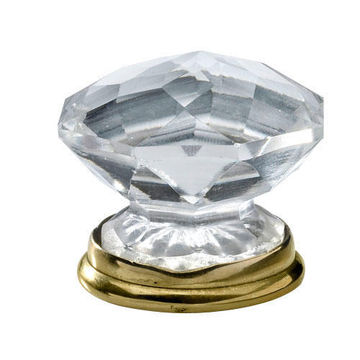 Cabinet knob clear diamond glass 35mm inspire