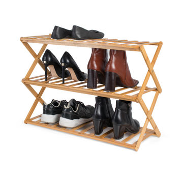 Orner  3 tier shoe rack bamboo w67cmxd25cmxh46cm