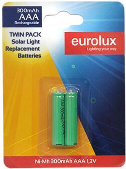 Eurolux Rechargeable AAA Solar Battery 2 Pack