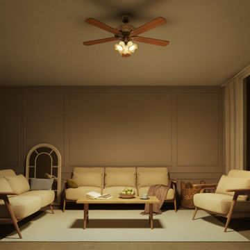 Inspire Reunion Rattan Ceiling Fan 5 Blade 