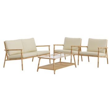 Naterial Bamboo 4 Piece Patio Furniture Set Beige