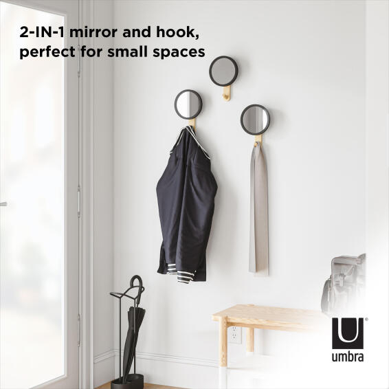 Hub Mirror Hook Singl Black And Natural 