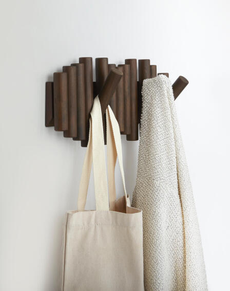 Umbra picket hooks walnut w30xd17xh4cm