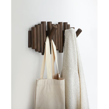 Umbra picket hooks walnut w30xd17xh4cm