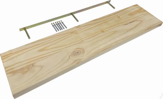Floating Pine Shelf Kit with Bracket 32mm thick 220x900mm