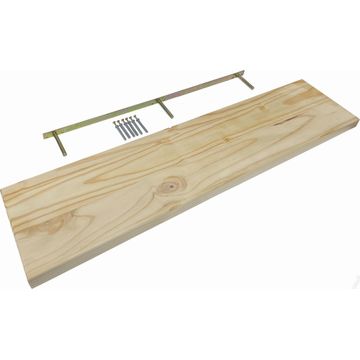 Floating Pine Shelf Kit with Bracket 32mm thick 220x900mm