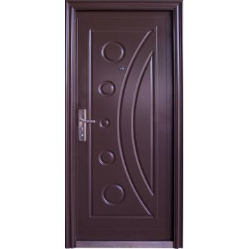 Entry Door Steel with Frame Prehung Brown Left Hand Opening 860xh2050mm