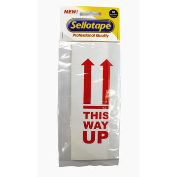 SELLOTAPE SELF ADH THS WY UP STCKRS 10PC