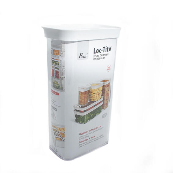 Kitchen Rectangular Locktite Container Acrylic White Lid 2800Ml