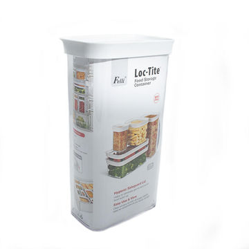 Kitchen Rectangular Locktite Container Acrylic White Lid 2800Ml