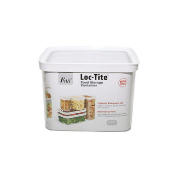 Kitchen Rectangular Locktite Container Acrylic White Lid 4500Ml